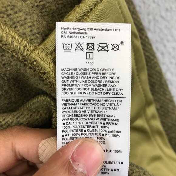 Athleta Full Zip Jacket Stand Up Collar Olive Green Women's Size L - Picture 11 of 13